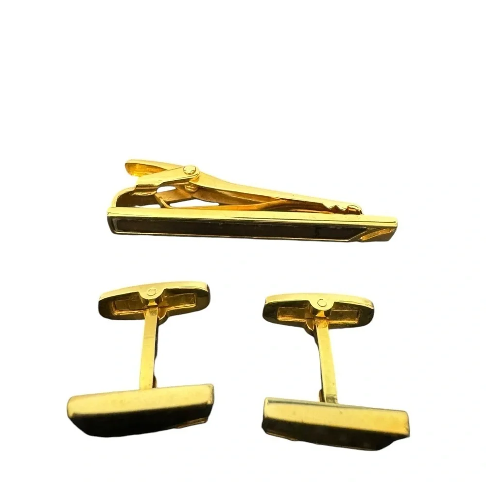YSL Vintage Cuff Links and Tie Clip Set